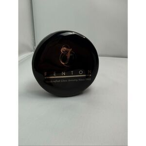 Fenton Black Glass Dealer Display Sign – Gold Script Logo “Handcrafted Glass Art